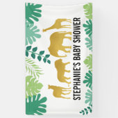 Gold Safari Animals Oerwoud Baby shower Spandoek (Verticaal)