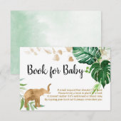 Gold Safari Baby shower Book for Baby Card Informatiekaartje (Voorkant / Achterkant)