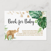 Gold Safari Baby shower Book for Baby Card Informatiekaartje (Voorkant)