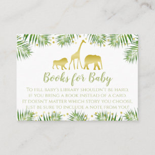 Gold Safari Baby shower Breng een boek voor Baby K Plaatskaartje