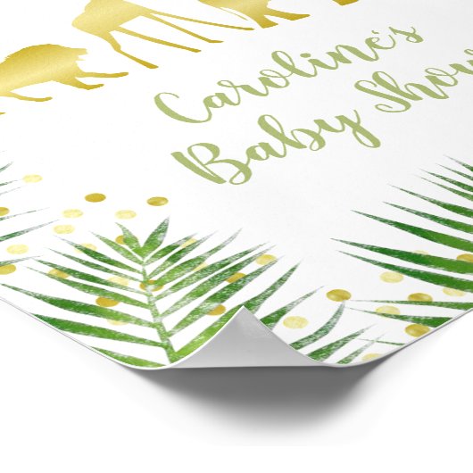 Gold Safari Baby shower Decor Welcome Sign. Poster (Hoek)