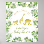 Gold Safari Baby shower Decor Welcome Sign. Poster (Voorkant)