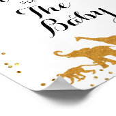 Gold safari-Baby shower - Gewenst voor Baby Poster (Hoek)