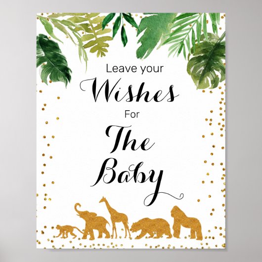 Gold safari-Baby shower - Gewenst voor Baby Poster (Voorkant)