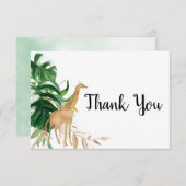 Gold Safari Baby shower - Hartelijk dank Informatiekaartje (Voorkant / Achterkant)