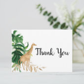 Gold Safari Baby shower - Hartelijk dank Informatiekaartje (Staand voorkant)