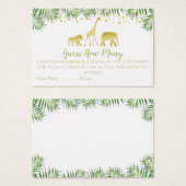 Gold Safari Baby shower raad eens hoeveel gamekaar Visitekaartje (Voorkant /achterkant)