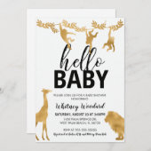 Gold Safari Baby shower Uitnodiging (Voorkant / Achterkant)