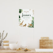 Gold Safari Baby shower Welkomstbord Poster (Keuken)