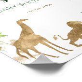 Gold Safari Baby shower Welkomstbord Poster (Hoek)