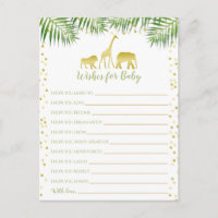 Gold Safari Baby shower Wensen voor Baby