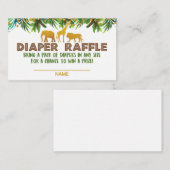 Gold Safari Dier Baby shower Luier Raffle Kaart (Voorkant / Achterkant)