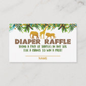 Gold Safari Dier Baby shower Luier Raffle Kaart (Voorkant)