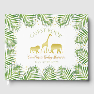 Gold Safari Dieren Baby shower Gastenboek