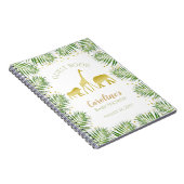Gold Safari Dieren Baby shower Gastenboek Notitieboek (Rechterzijde)