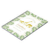 Gold Safari Dieren Baby shower Gastenboek Notitieboek (Linkerzijde)