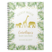Gold Safari Dieren Baby shower Gastenboek Notitieboek (Voorkant)