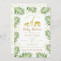 Gold Safari Dieren Baby shower