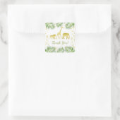 Gold Safari Dieren Baby shower Vierkante Sticker (Tas)