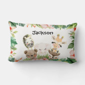 Gold Safari Friends | Waterverf Floral Greenery Kussen (Achterkant)