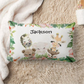 Gold Safari Friends | Waterverf Floral Greenery Kussen (Deken)