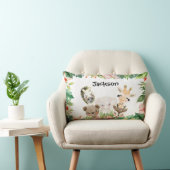 Gold Safari Friends | Waterverf Floral Greenery Kussen (Stoel)