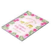 Gold Safari Pink Floral Baby Shower Guest Book Notitieboek (Linkerzijde)