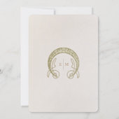 Gold Sage Green Art Nouveau Alphonse Mucha Wedding Kaart (Achterkant)
