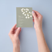 Gold Sage Green Eucalyptus Leaves Wedding Menu (Hand)