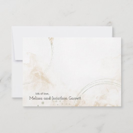 Gold Sage Green Floral Elegant Hartelijk dank Bedankkaart (Achterkant)