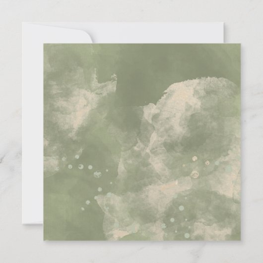 Gold Sage Green Floral Elegant Verloving (Achterkant)