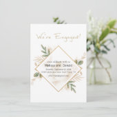 Gold Sage Green Floral Elegant Verloving (Staand voorkant)