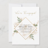 Gold Sage Green Floral Elegant Verloving (Voorkant)