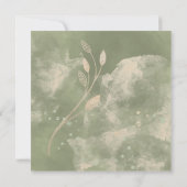 Gold Sage Green Floral Elegant Wedding Invitation (Achterkant)