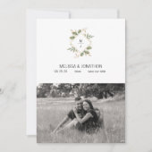 Gold Sage Green Floral voegt Afbeelding toe sparen Save The Date (Voorkant)