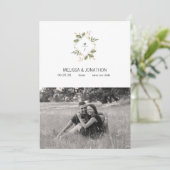 Gold Sage Green Floral voegt Afbeelding toe sparen Save The Date (Staand voorkant)