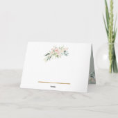 Gold Sage Green Floral Waterverf Romantic Wedding Bedankkaart (Achterkant)