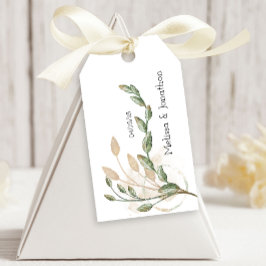 Gold Sage Green Floral Wedding Gift Labels Cadeaulabel