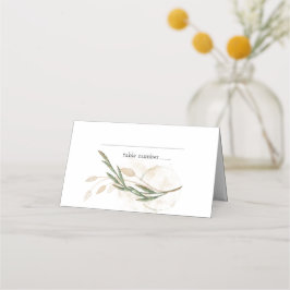 Gold Sage Green Floral Wedding Place Card Plaatskaartje