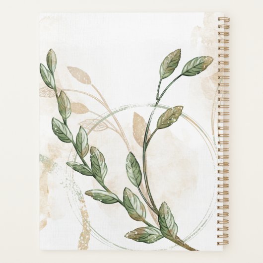 Gold Sage Green Floral Wedding Planner (Achterkant)