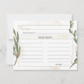 Gold Sage Green Floral Wedding Recipcard Notitiekaartje (Voorkant)