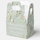 Gold Sage Green Waterverf Romantic Floral Wedding Bedankdoosjes (Geopend)