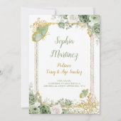 Gold Sage Groene Spaanse Meisje's 3e verjaardag Kaart (Achterkant)