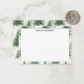Gold Sage Pine Trees Winter Custom Notitiekaartje (Voorkant / Achterkant in situ)