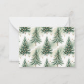 Gold Sage Pine Trees Winter Custom Notitiekaartje (Achterkant)