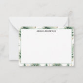 Gold Sage Pine Trees Winter Custom Notitiekaartje (Voorkant)