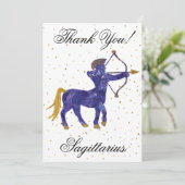 Gold Sagittarius 1st Birthday Big Foto Hartelijk d Bedankkaart (Staand voorkant)