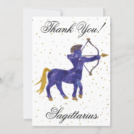 Gold Sagittarius 1st Birthday Big Foto Hartelijk d Bedankkaart