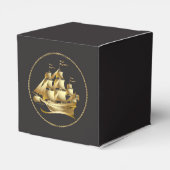 Gold Sailboot Nautical Bedankdoosjes (Achterkant)