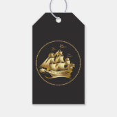 Gold Sailboot Nautical Cadeaulabel (Voorkant)